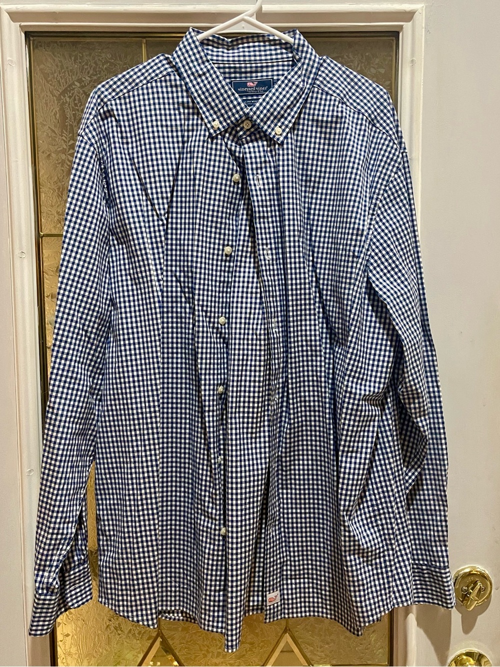 Vineyard Vines Shirt Men’s Tucker Gingham Check Blue Button Down